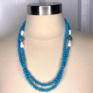 K. Amato  Layered Statement Necklace Turquoise Color‎ Stones